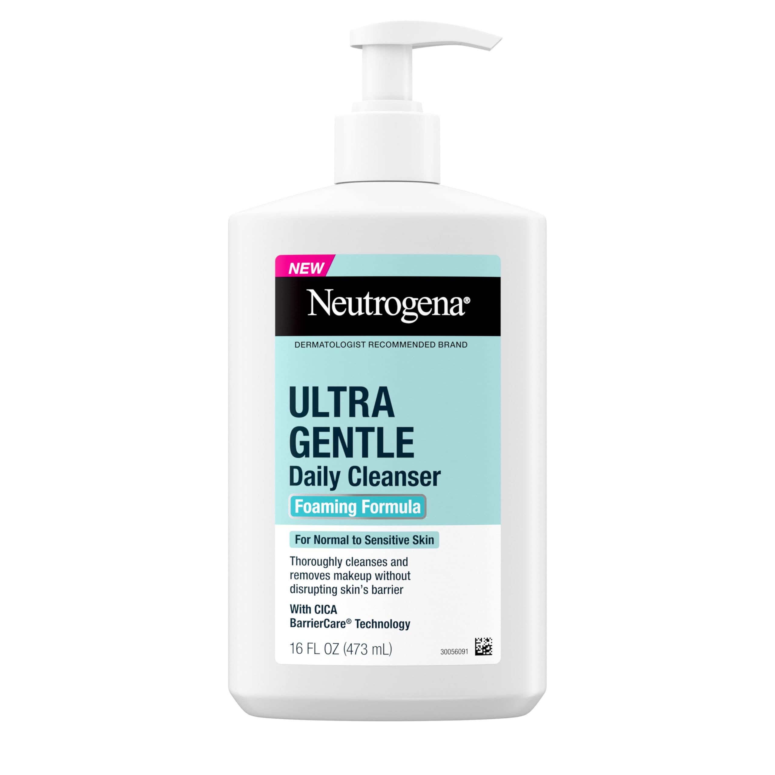 Neutrogena Ultra Gentle Foaming Facial Cleanser, Fragrance Free, 16 fl. oz | Sensitive Skin, Daily Face Wash, Removes Dirt Oil & Makeup Without Over-Drying, Soap-Free