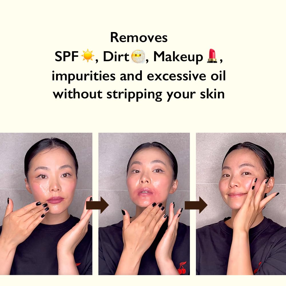 HARUHARU Black Rice Moisture Cleansing Oil, 1.0 fl.oz, Pore Control, Vegan | Gentle Daily Makeup Remover, no Tightness, Double Cleansing, Sensitive Skin, Non-comedogenic, Korean Skin care, Travel Size