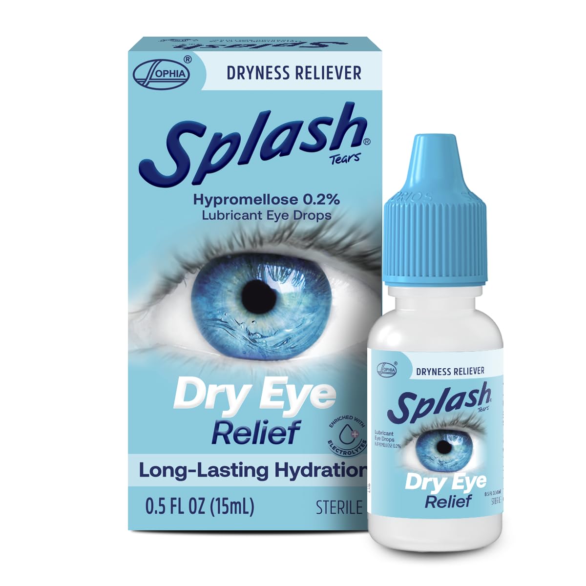 Lubricant Eye Drops for Dry Eyes, Fast Acting and Long Lasting Formula, Relieves Dryness, Grittiness, and Irritation, Moisturizing Eye Drops, Eye Care for Dry Eyes, 0.5 FL Oz, Bottle