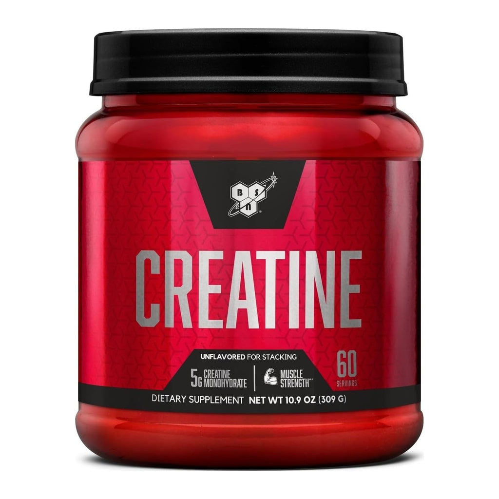 BSN Micronized Creatine Monohydrate Powder, 5g per Serving, 60 Servings | Micronized Creatine Monohydrate for Muscle Building and Strength, 5000mg per Serving, Unflavored Powder