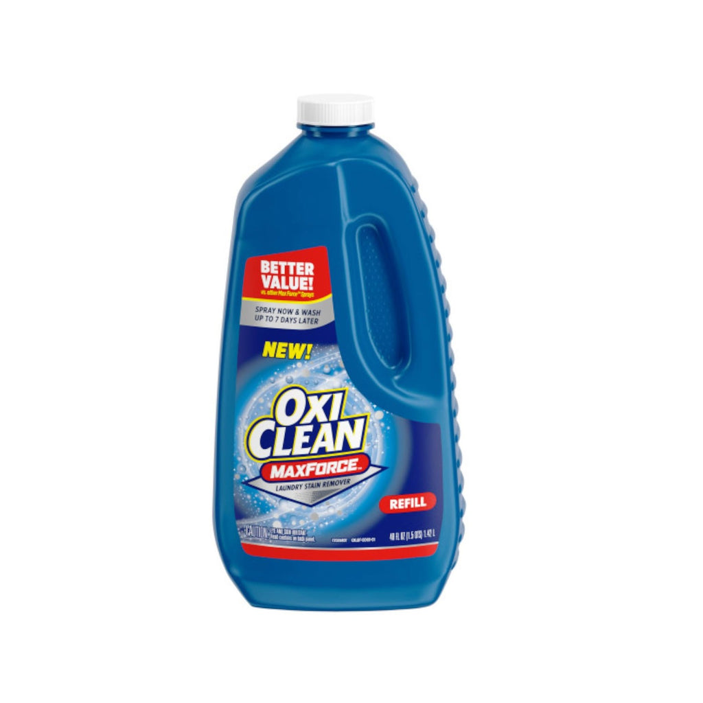 OxiClean Max Force Laundry Stain Remover Spray, 12 fl oz + 48 Fl Oz Refill Bottle Kit 60 Fl Oz Total