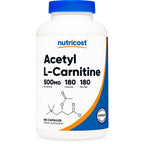 Nutricost Acetyl L-Carnitine (ALCAR) 500mg, 180 Capsules | GMO-Free and Gluten Free, 180 Servings