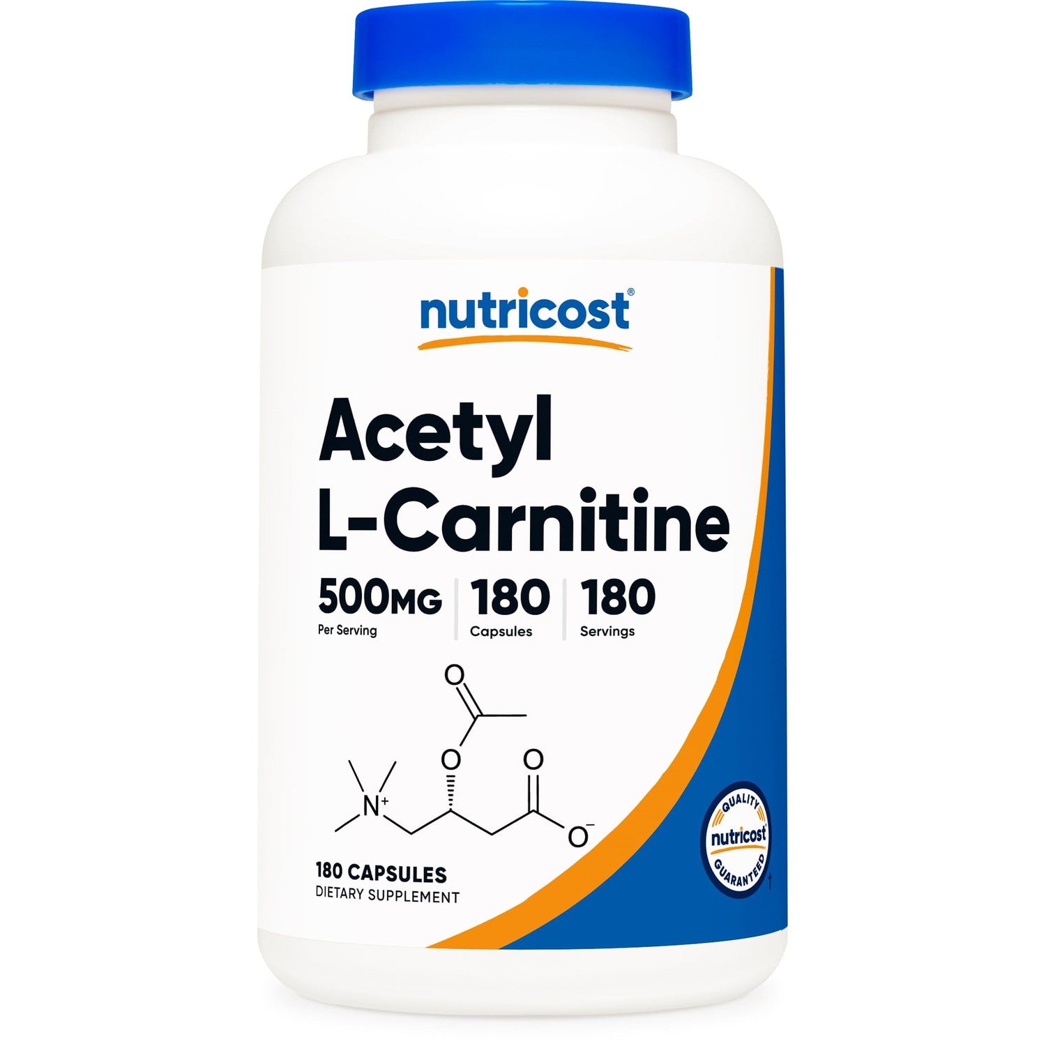 Nutricost Acetyl L-Carnitine (ALCAR) 500mg, 180 Capsules | GMO-Free and Gluten Free, 180 Servings