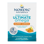 Nordic Naturals Omega 3 Gummies - Ultimate Omega - 54 Count - Tropical | Tropical Fruit gummies. Zero sugar. High-potency omega-3 (Ultimate Omega formula). Heart & brain support. Non-GMO. 54 count.