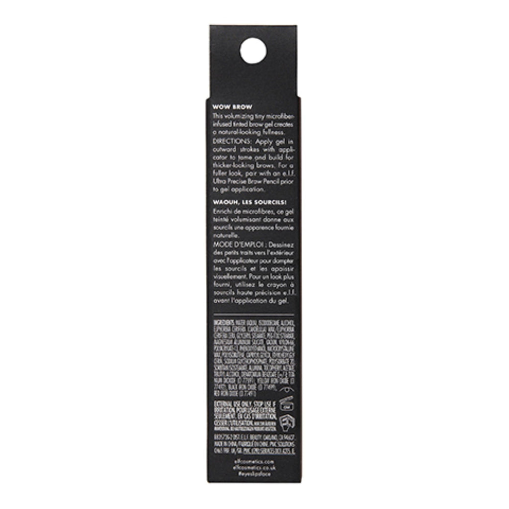Buy now e.l.f. Wow Brow Gel, Volumizing, Buildable, Wax-Gel Hybrid, Creates Full, Voluminous-Looking Brows, Locks Brow Hairs In Place, Deep Brown at indiglob india