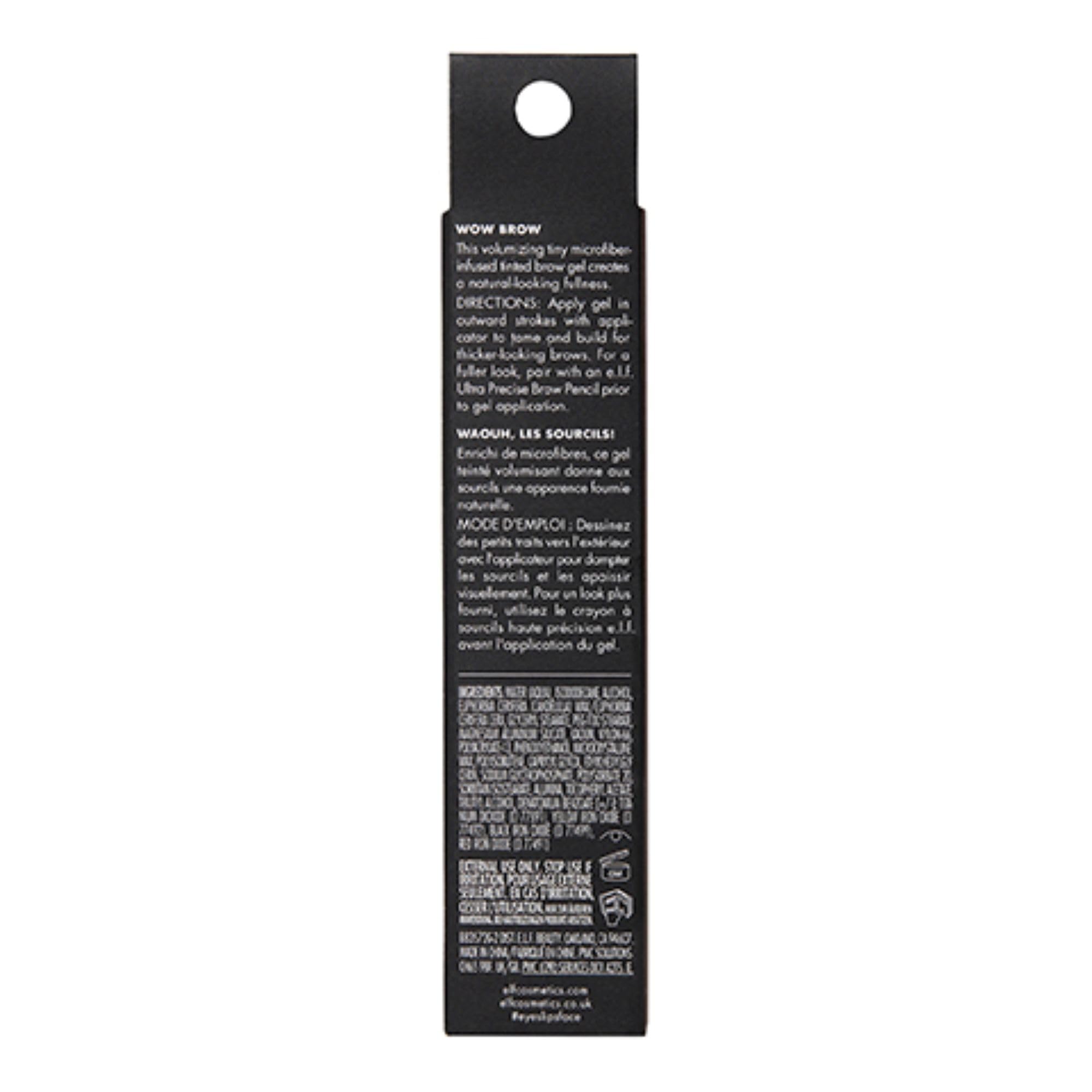 Buy now e.l.f. Wow Brow Gel, Volumizing, Buildable, Wax-Gel Hybrid, Creates Full, Voluminous-Looking Brows, Locks Brow Hairs In Place, Deep Brown at indiglob india