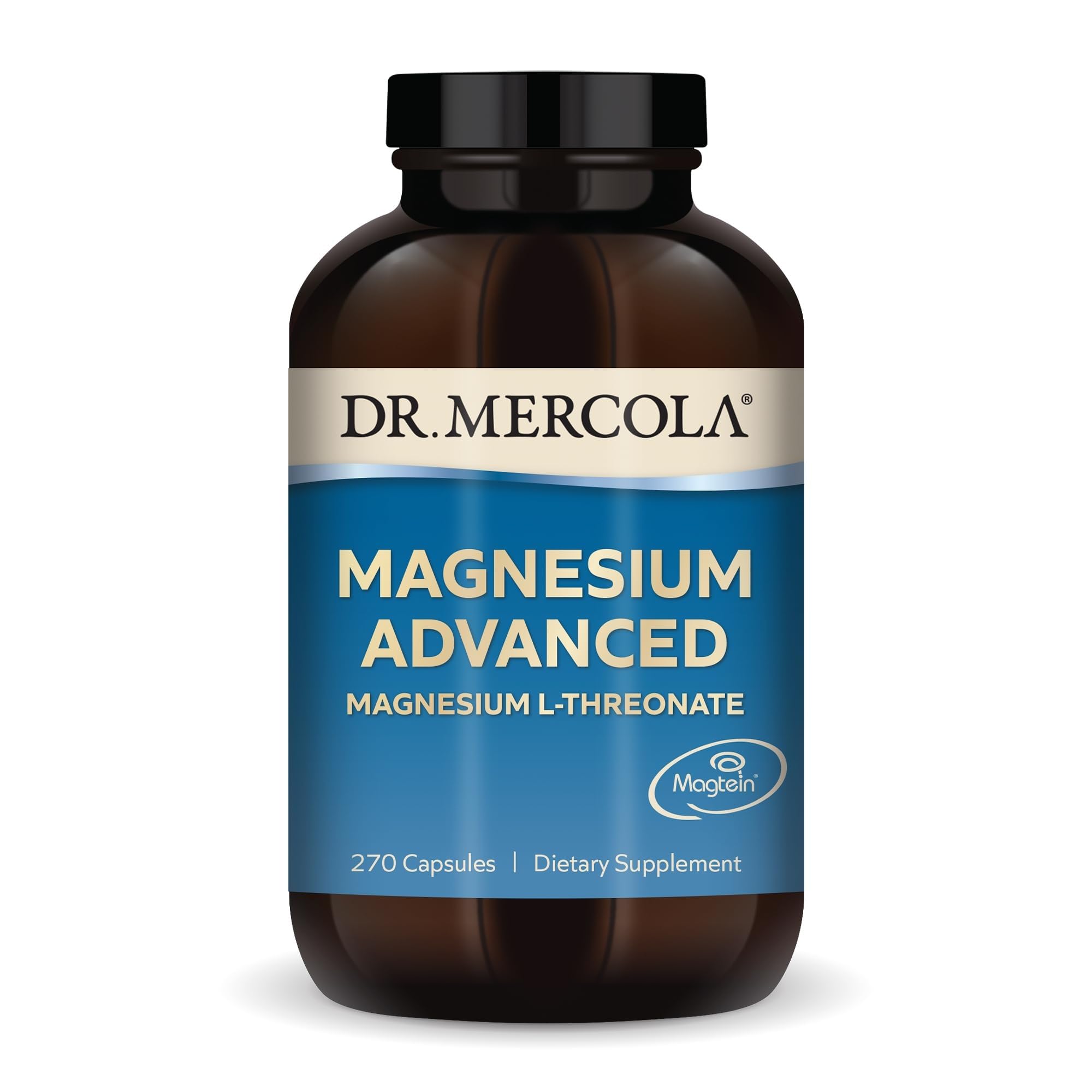 Dr. Mercola Magnesium L-Threonate, 2,000 mg, 90 Capsules (30 Servings) | Supports Brain and Cellular Function with Magtein Magnesium L-Threonate, Non-GMO, Gluten-Free, and Soy-Free