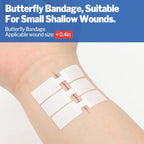 AZEN 16 Pack Wound Closure Strips, 4 Types Butterfly Bandages, Emergency Laceration Closure Kit, Repair Wounds Without Stitches, Quick Clot Zip Stitch Wound Closures Device