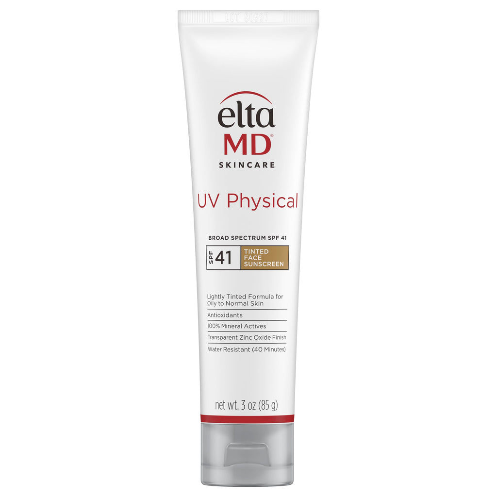 EltaMD UV Physical Tinted 100% Mineral Face Sunscreen, SPF 40 and 41 | Formulated with Antioxidants, 100% Mineral Actives, Transparent Zinc Oxide Finish, Water Resistant Up to 40 Minutes