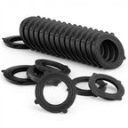 SmoTecQ 30 Pack Garden Hose Washers with Self-Locking Tabs - Heavy Duty Rubber Seals for 3/4" Hose Fittings, Stay-in-Place Design Prevents Falling Out & Leaks, Black