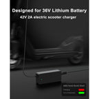 VHBW 42V 2A Electric Scooter Charger for 36V Lithium Battery