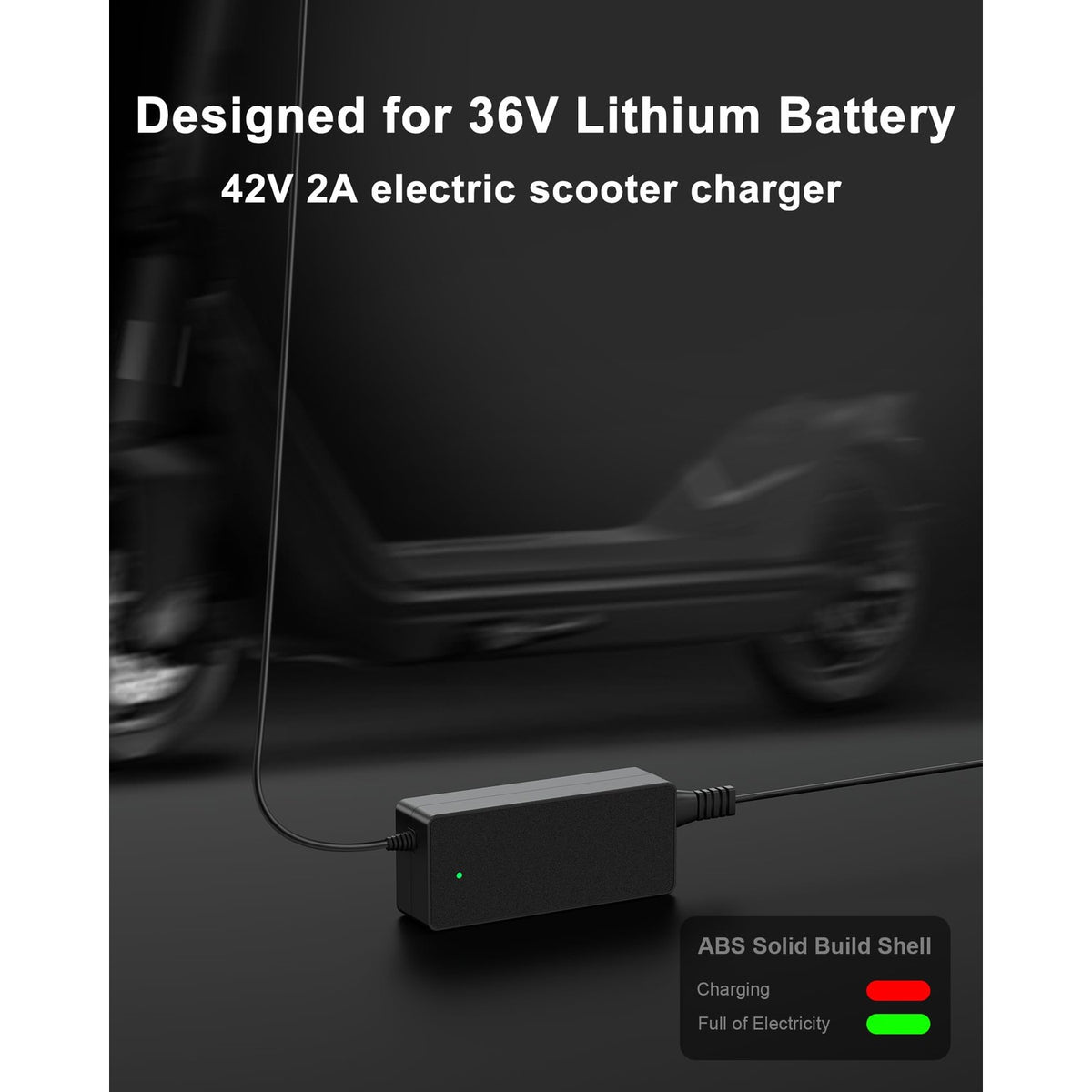 VHBW 42V 2A Electric Scooter Charger for 36V Lithium Battery