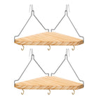 Fabric Wall Cubicle Corner Shelf with Hooks for Women Men, 2 Pack