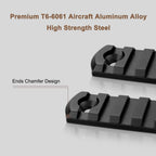 Bontok Single Picatinny Aluminum Accessory Rail Set 3 5 7 9 11 13 Slots with 13 T-Nuts & Screws, 6 Wrench-Rounded Corner