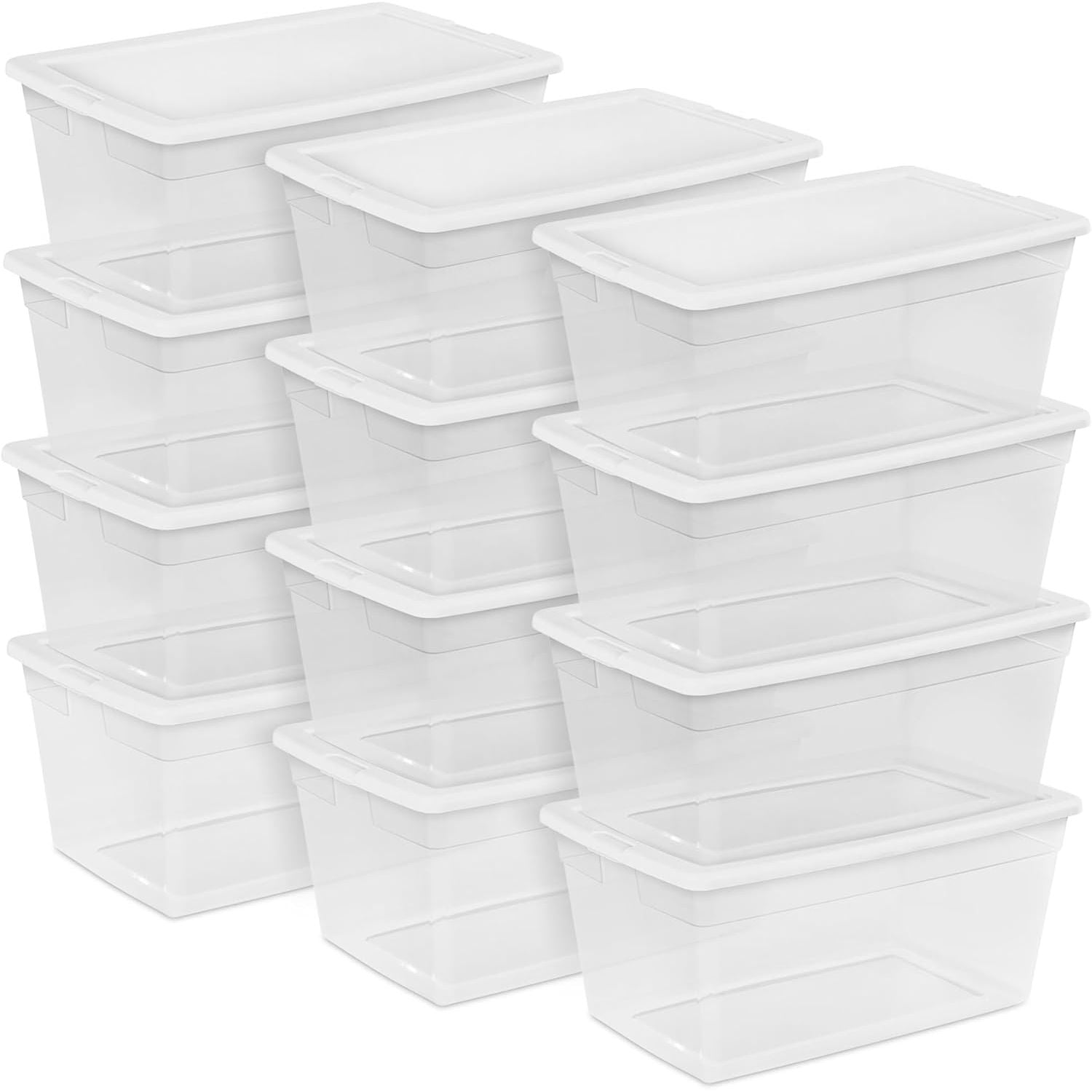 Buy now Sterilite 24-Pack 6 Quart Storage Box, Stackable Clear Plastic Bins with Snap-On Lids - Heavy-Duty Organizing Containers for Closet, Bathroom, and Office 90 Quart 12-Pack at indiglob india
