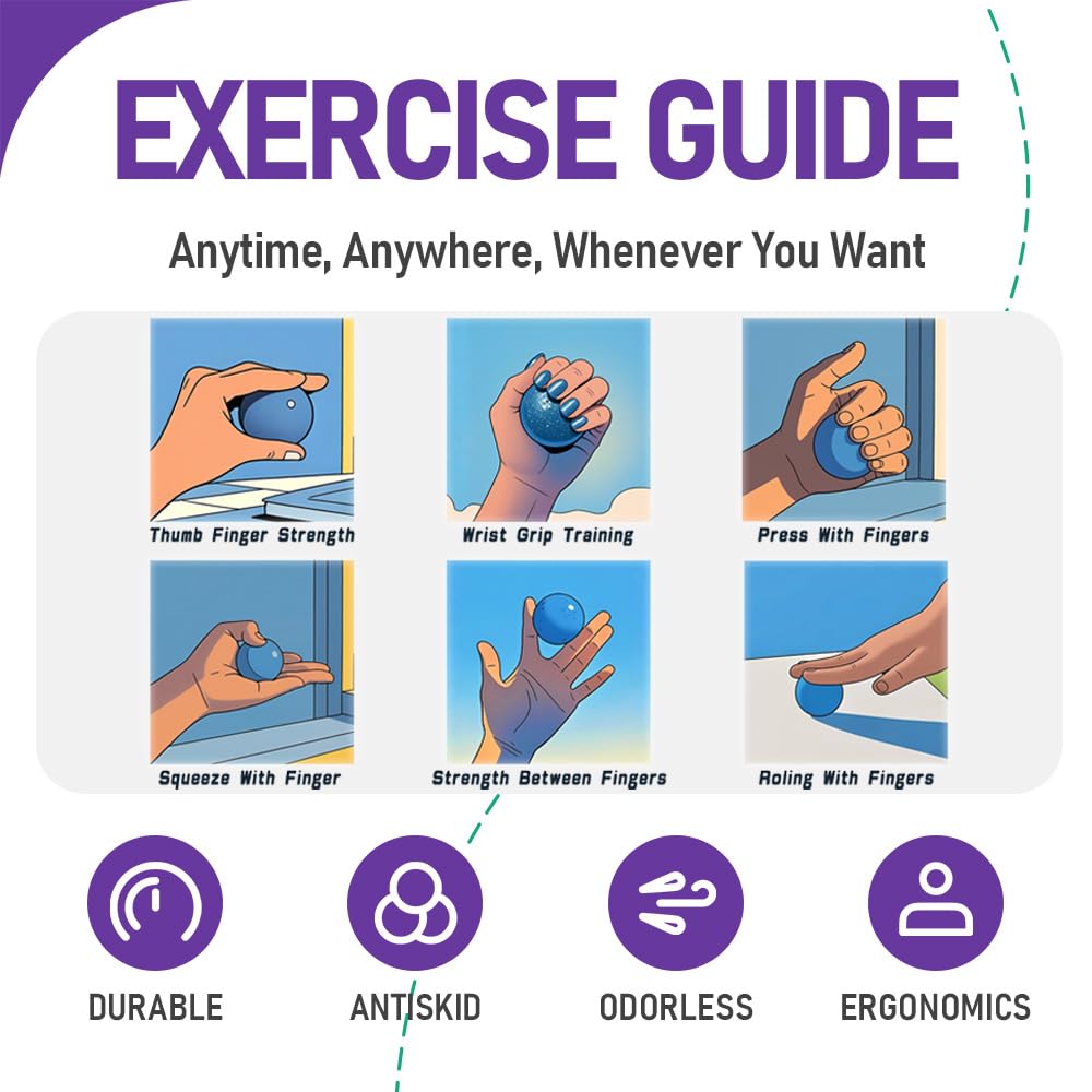3 Pack Stress Balls for Adults, Squeeze Balls for Hand Therapy