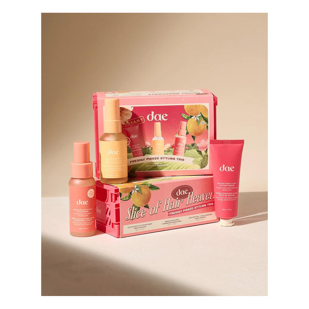 DAE 3-In-1 Styling Cream - Smooths Styles, Adds Shine (Styling Trio Set) | Includes 3-1 styling cream for sleek styles, wave spray for instant texture, dry heat mist for protection