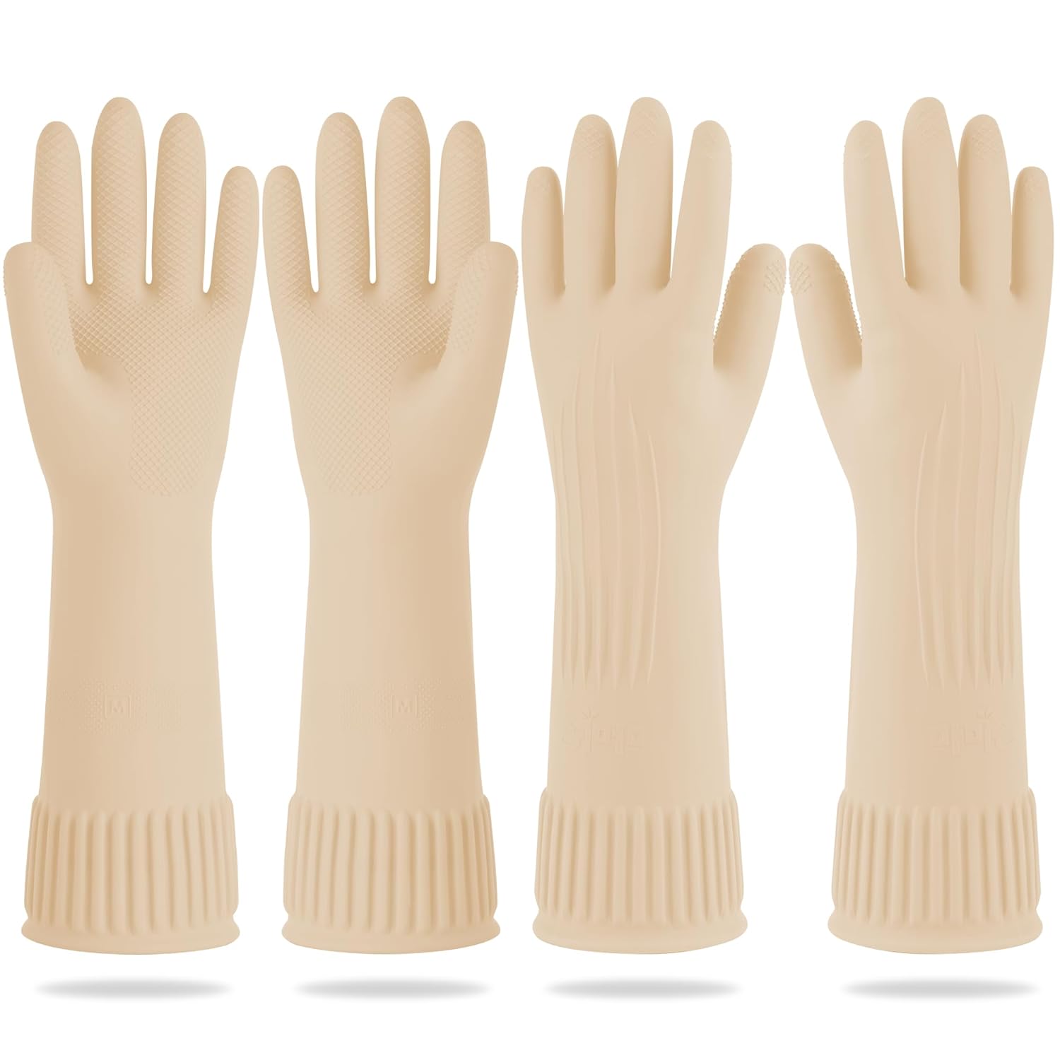 Buy now Mamison 2 Pairs Reusable Waterproof Household Dishwashing Cleaning Rubber Gloves, Non-Slip Kitchen Glove (Pink, Medium (Pack of 2)) Medium (Pack of 2) Ivory at indiglob india