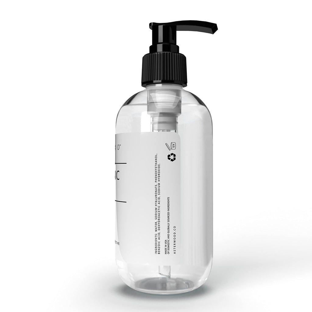 Asterwood Pure Hyaluronic Acid Serum for Face, Anti-Aging & Hydrating | Deep Hydrating, Plumping & Smoothing Serum, Cruelty-Free, Fragrance-Free & Vegan, 8 Fl Oz