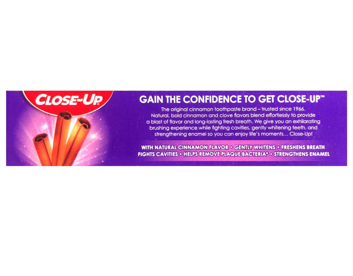 Close-Up Toothpaste, Refreshing Red Gel, Anticavity Fluoride, Cinnamon, 6 Ounce (Pack of 6)