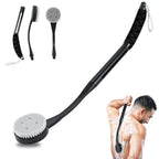 Back Scrubber for Shower,20.5" Long Handle Shower Brush for Body for Deep Clean,Back Brush for Shower for Men Women(Grey)