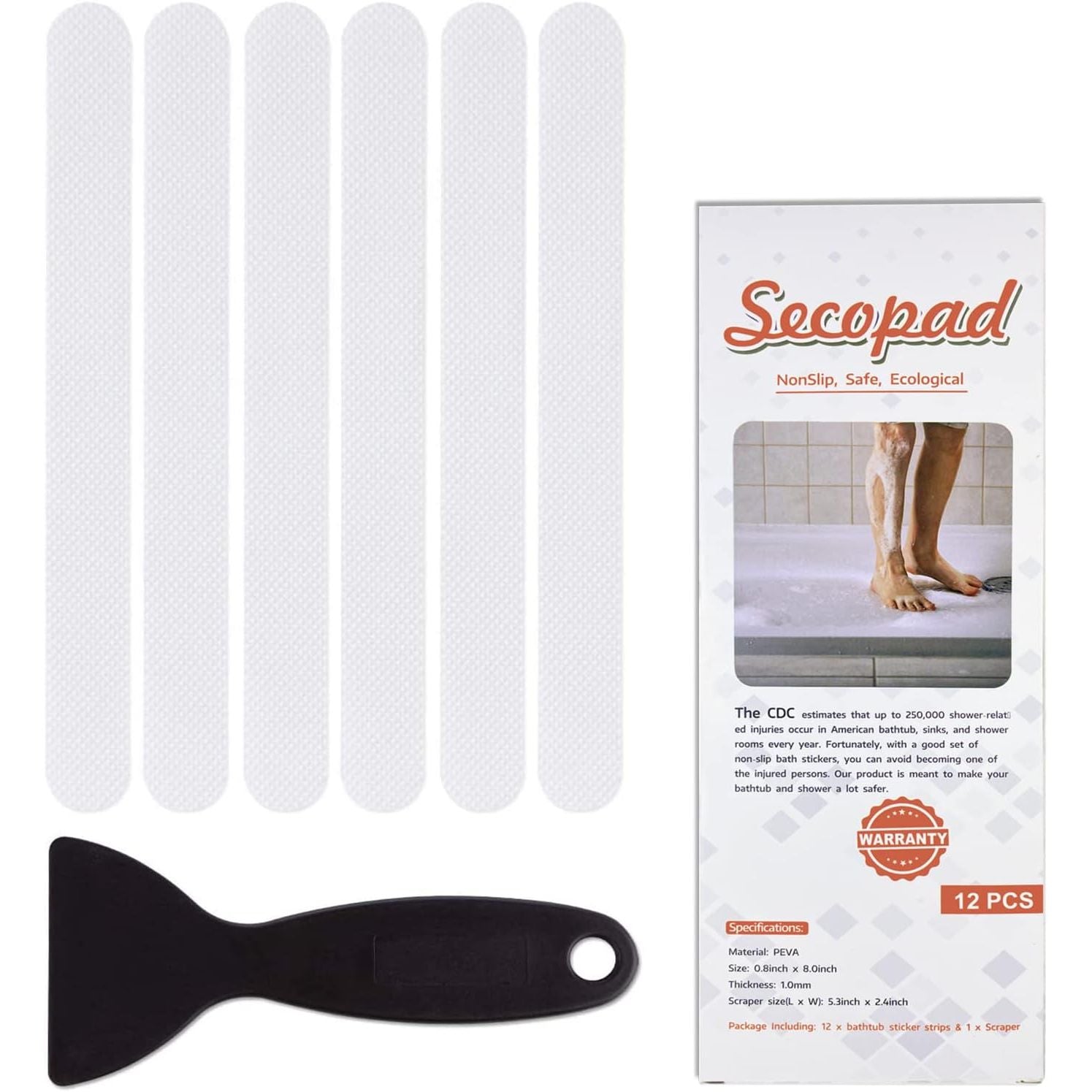 Buy now Anti Slip Shower Stickers 24 PCS Safety Bathtub Strips Adhesive Decals with Premium Scraper for Bath Tub Shower Stairs Ladders Boats White 24 at indiglob india