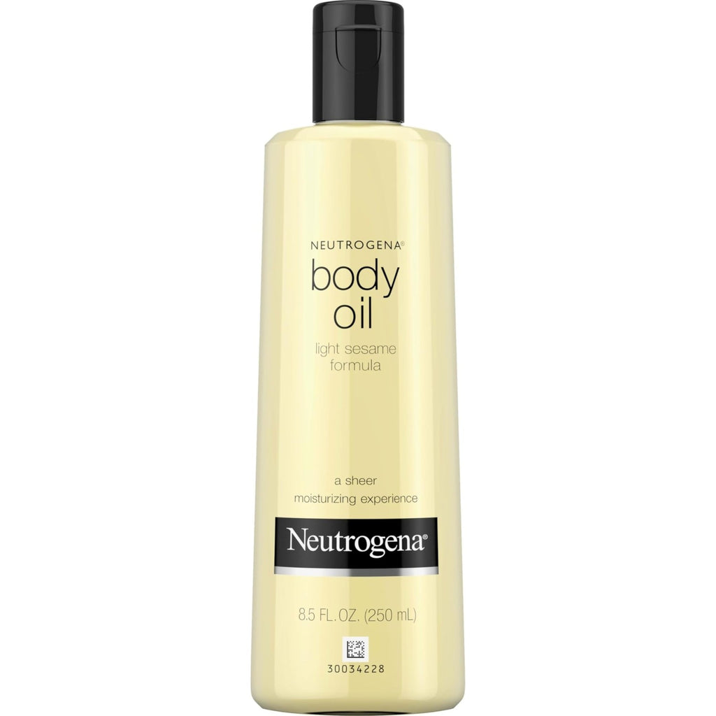 Neutrogena Body Oil Light Sesame Formula, 16 fl. oz | Nourishing Moisturizer, for Before- and After-Shower Application, Lightweight, Non-Greasy Feel