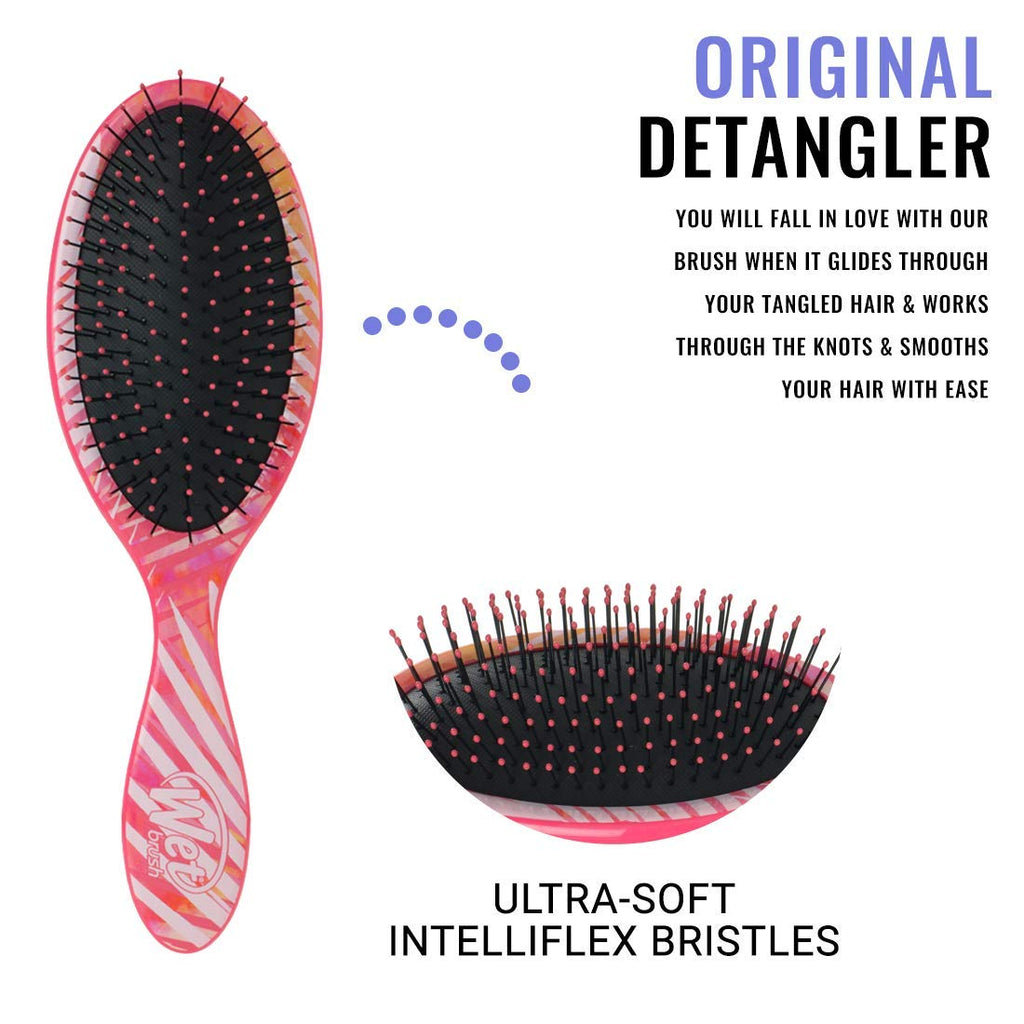 Buy now Wet Brush Original Detangler Hair Brush, Bamboo (Liquid Tropics) - Detangler Brush with Soft & Flexible Bristles - Detangling Brush for Curly Hair - Tangle-Free Brush for Straight, Thick, & Wavy Hair at indiglob india