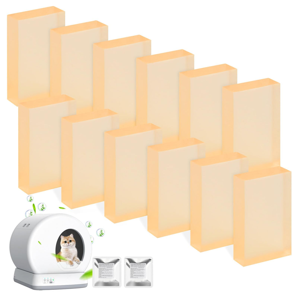 12 Pack Deodorizer Gel Refill for Meowant Self-Cleaning Cat Litter Box