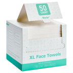 Borje Face Towels XXL, Thick Disposable Face Towel 10" x 12", 300 Count (6 Packs of 50), 100% USDA Biobased Facial Towelettes, Ultra Soft Makeup Remover Dry Wipes for Women Cleansing