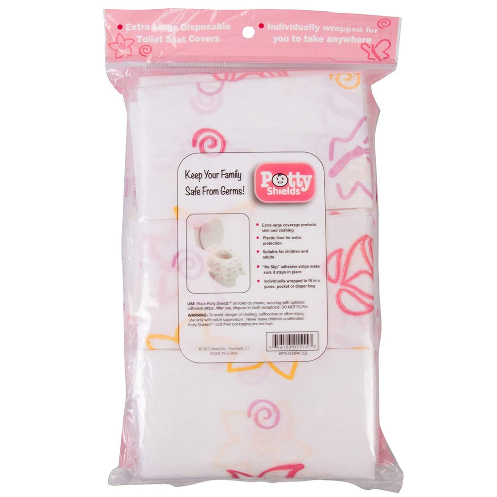 Buy now Toilet Seat Covers Disposable (12 Pack, Floral) - XL Waterproof Toilet Cover for Toddlers, Kids & Adults - Portable & Individually Wrapped for Travel, Potty Training & Public Restrooms at indiglob india