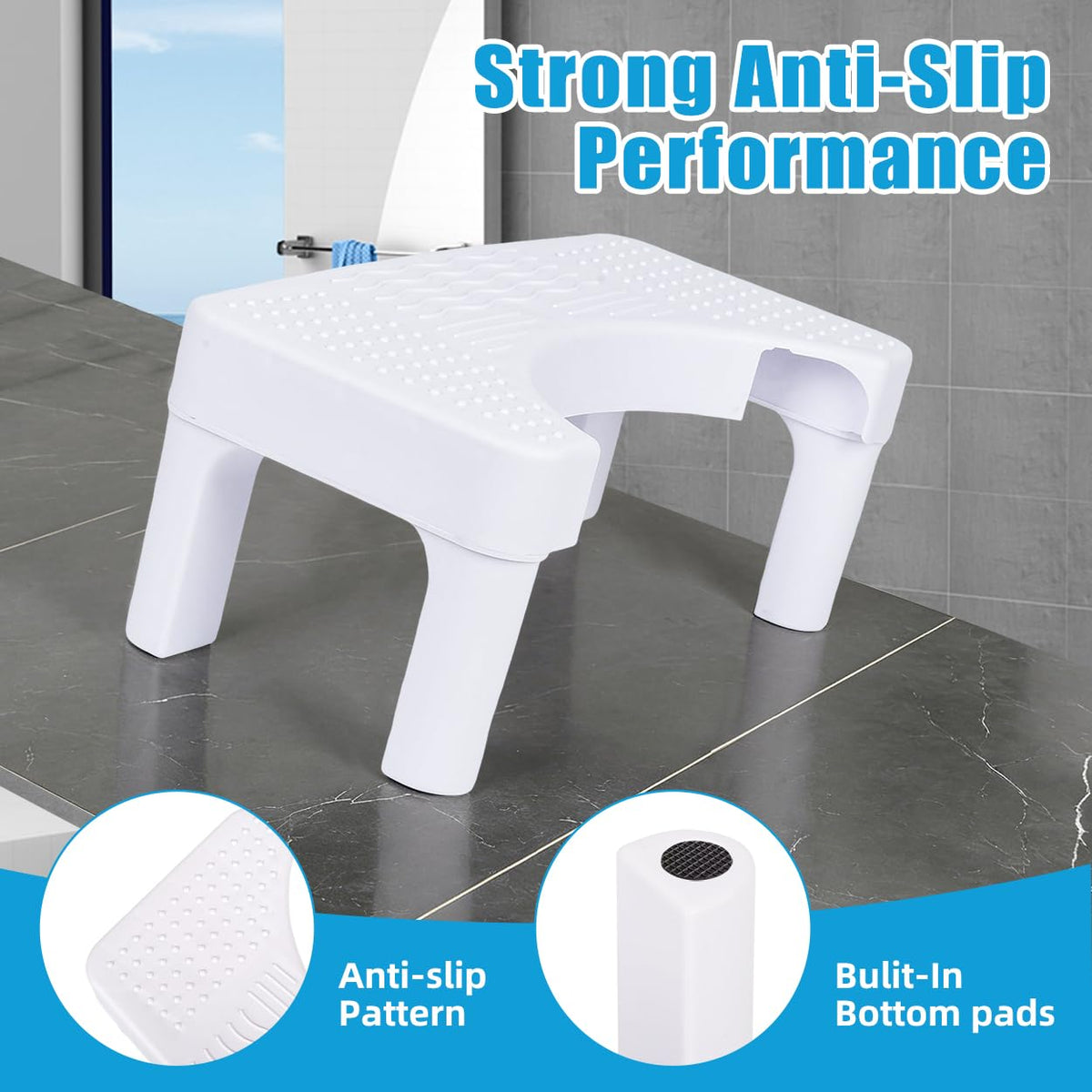 Resze Toilet Stool for Adults,6.8" Squatting Potty,Toilet Stool Squat Adult