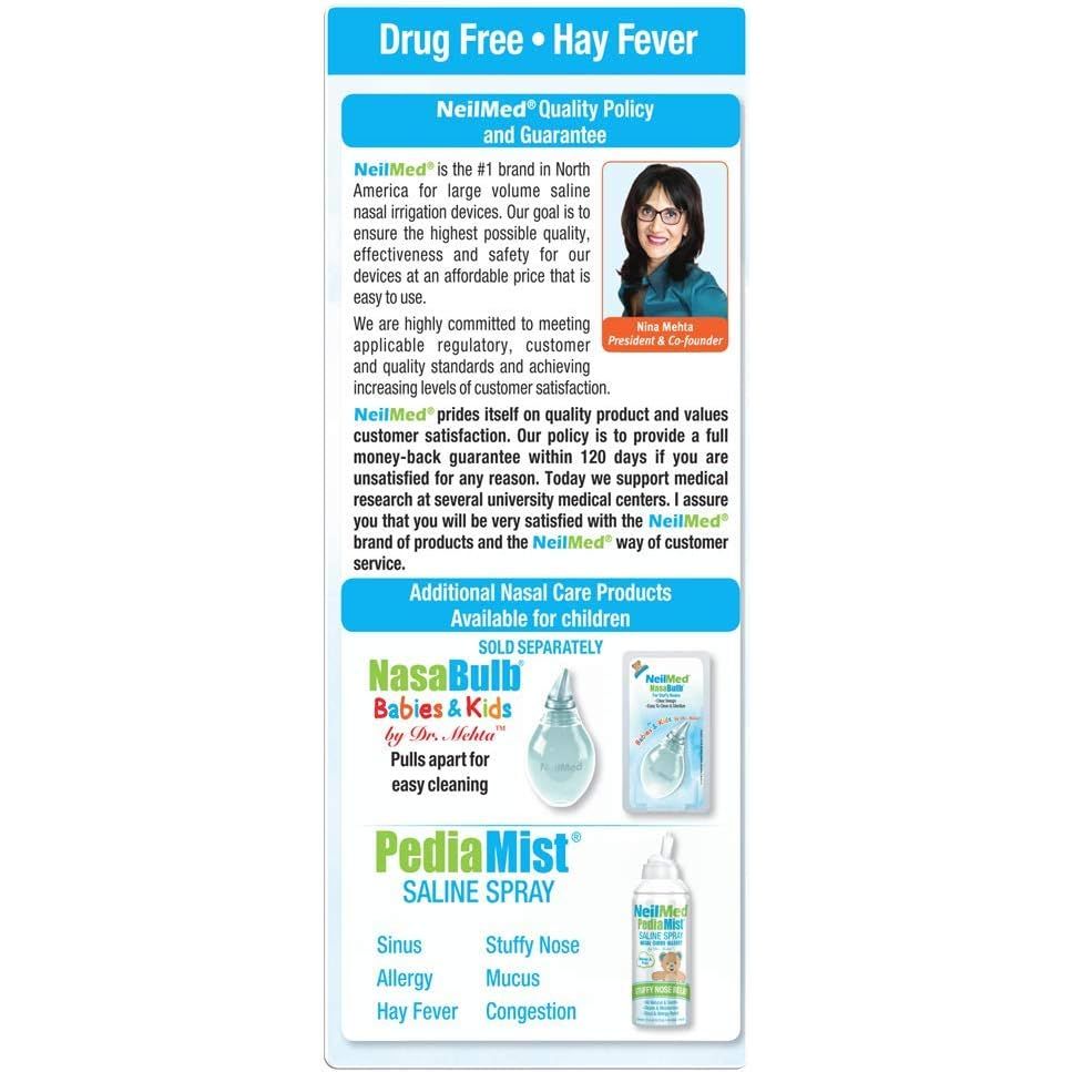 Buy now Neilmed's Sinus Rinse, Pediatric, Complete Saline Nasal Rinse Kit 60 Premixed Packets at indiglob india