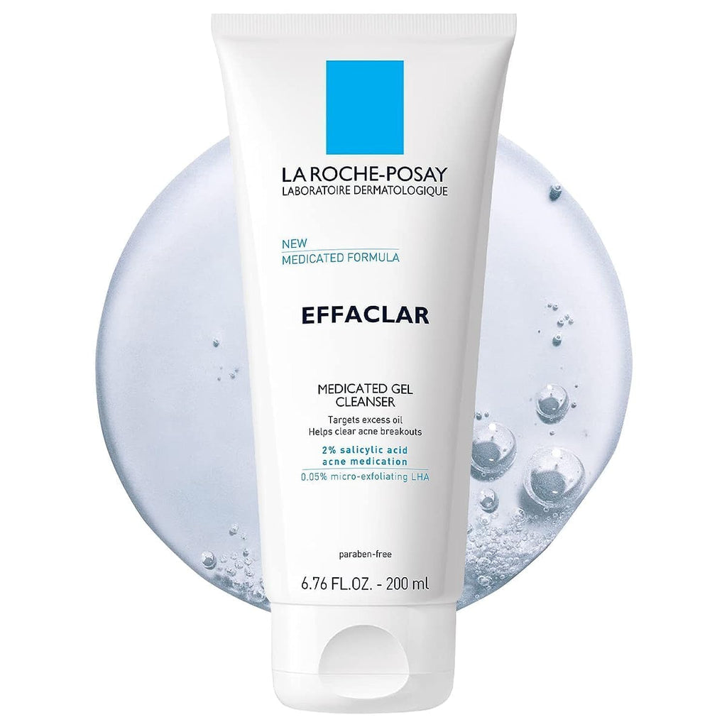 La Roche-Posay Effaclar Medicated Acne Face Wash with Salicylic Acid, 6.8oz | 2% salicylic acid cleanser with LHA and glycerin. Oil free foaming face wash helps clear acne and target excess oil.