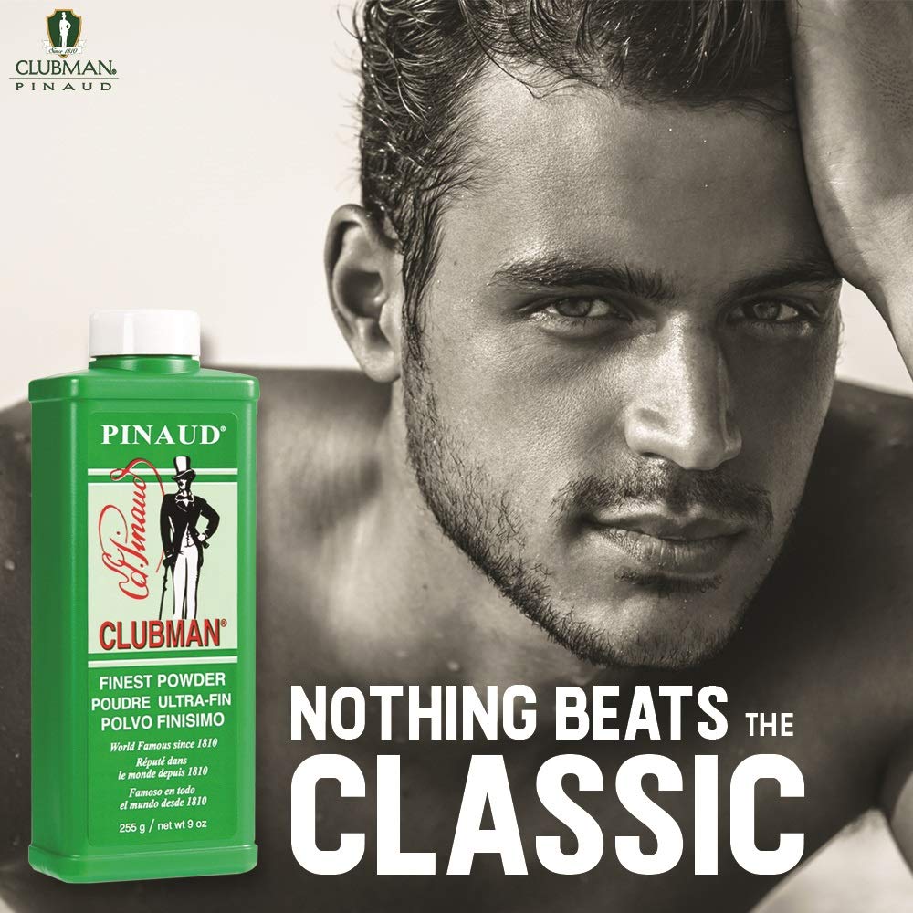 Clubman Pinaud Finest Powder – Classic Body Powder for Men, Moisture Absorbing Aftershave, Barbershop Scent, 9 oz x 3 Packs