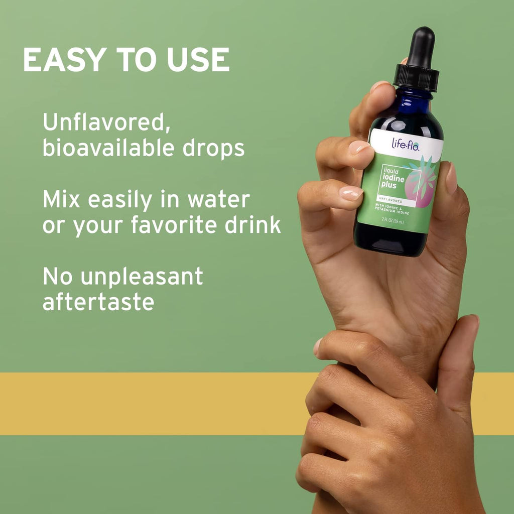 Buy now Life-flo Liquid Iodine Plus 150 mcg, Iodine Supplement for Thyroid Support,* Healthy Energy & Metabolism Formula* with Iodine & Potassium Iodide, Unflavored Liquid Drops, Approx. 450 Servings, 2 fl oz at indiglob india