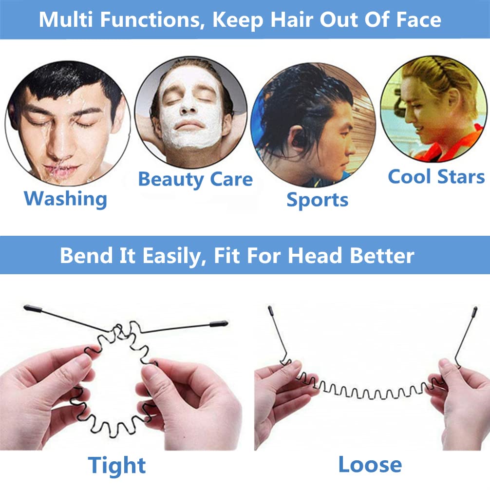 bodbop Metal Hair Band for Men Headband Sports Hairband Non Slip Women Hoop