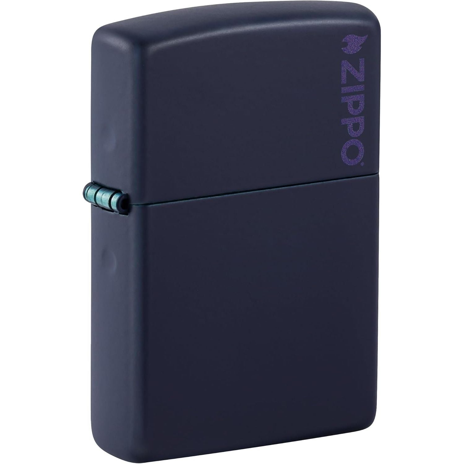 Buy now Zippo 218 Classic Black Matte Pocket Lighter Navy Blue Logo at indiglob india