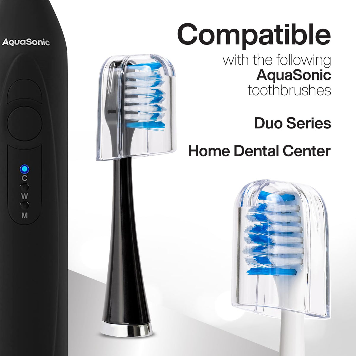 AquaSonic Genuine Duo Series Replacement Brush Heads | for Normal & Sensitive Teeth | Compatible with Duo Series & Home Dental Center Toothbrush Handles | NOT Compatible with Duo Series Pro