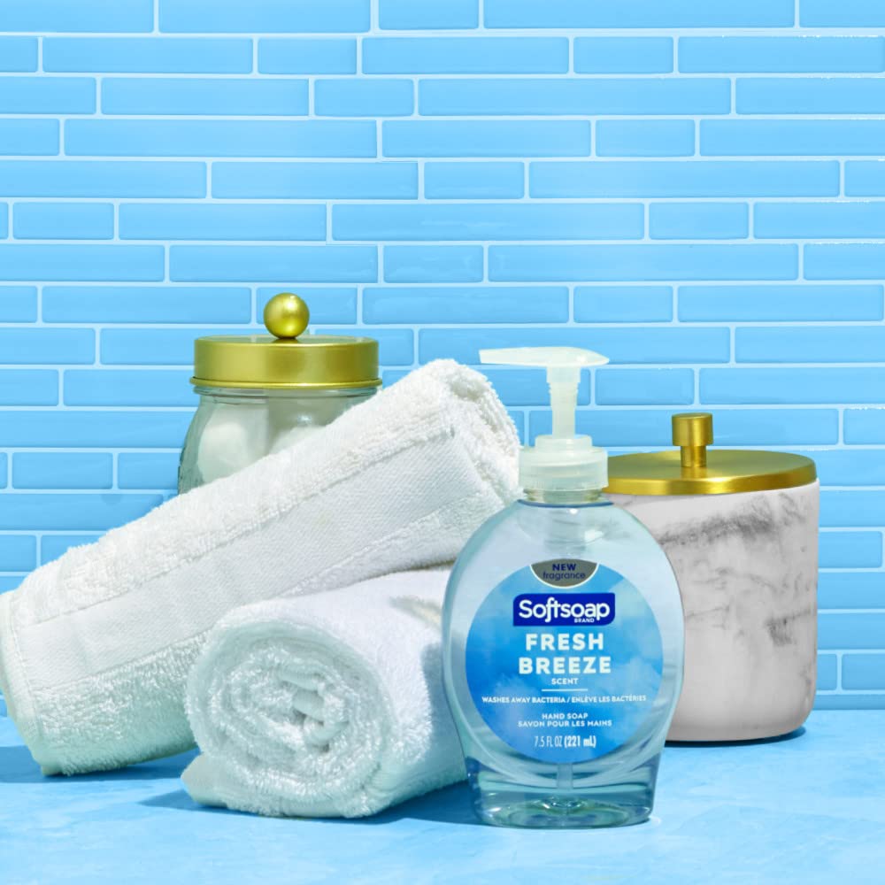 Softsoap Liquid Hand Soap, Fresh Breeze - 7.5 Fl Oz (Pack of 6) | Paraben-Free, Phthalate-Free, Washes Away Germs, Bathroom Hand Soap, Kitchen Hand Soap, Daily Handwashing, Gentle on Hands