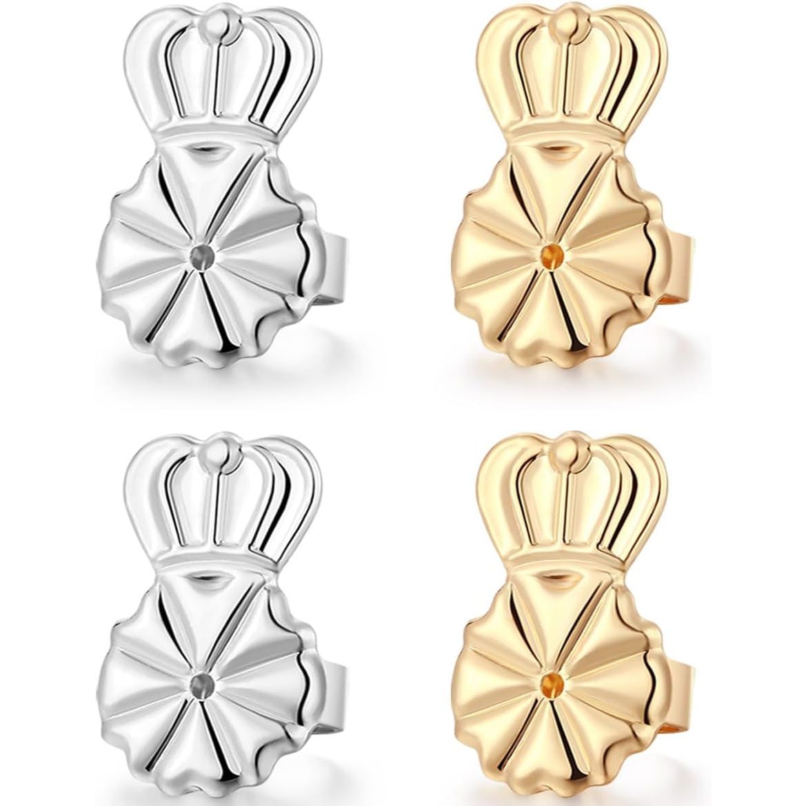 Buy now DELECOE Earring Lifters Hypoallergenic Earring Backs for Droopy Ears Adjustable 14K Gold Plated Secure Backs Repacements for Heavy Studs Droopy Earrings (Gold&Silver) Silver+Gold at indiglob india