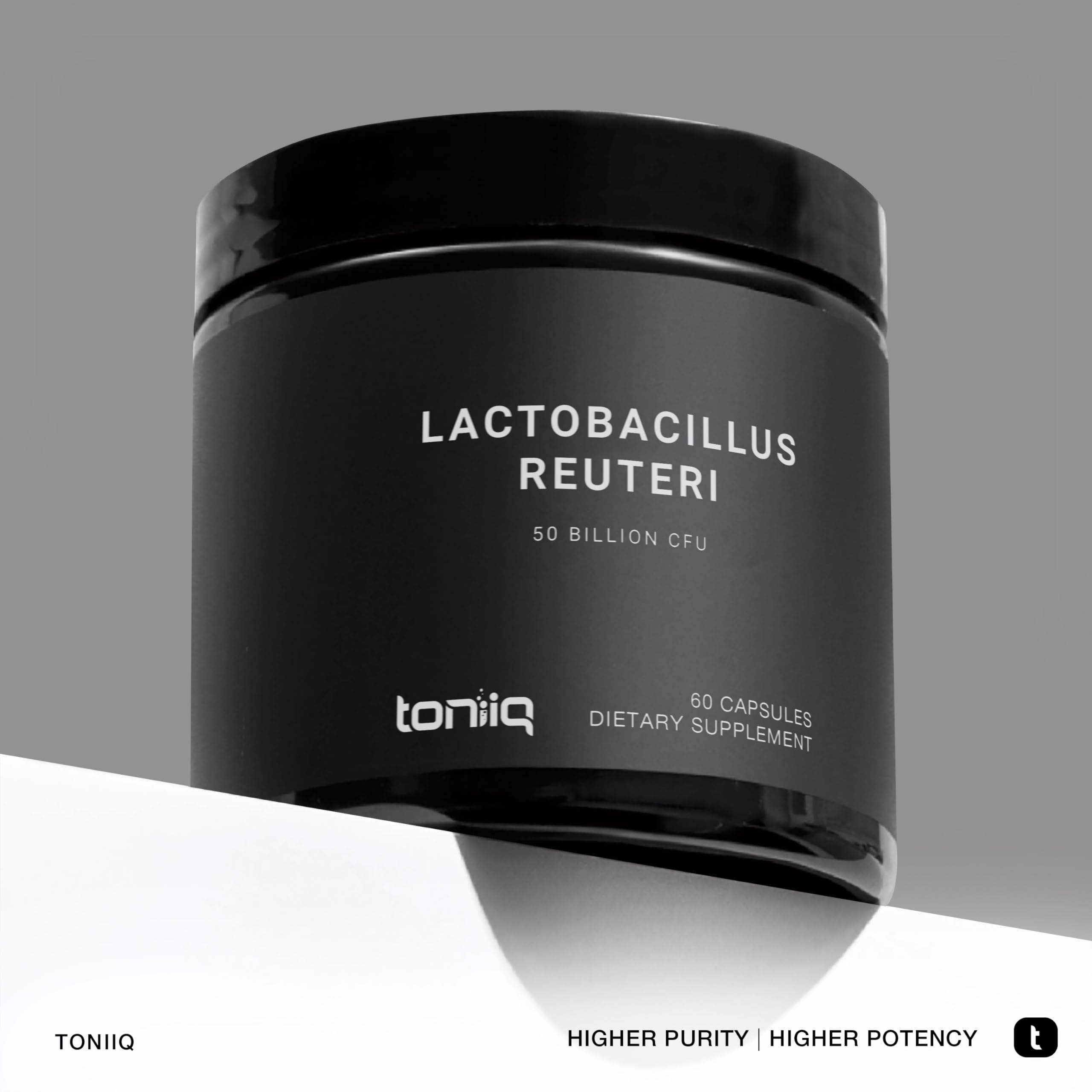 Toniiq 50 Billion CFU Lactobacillus Reuteri Probiotic 50mg per Serving | L Reuteri Probiotics - Highest CFU Count Lactobacillus Reuteri Probiotic - 60 Vegetarian Capsules - 60 Servings