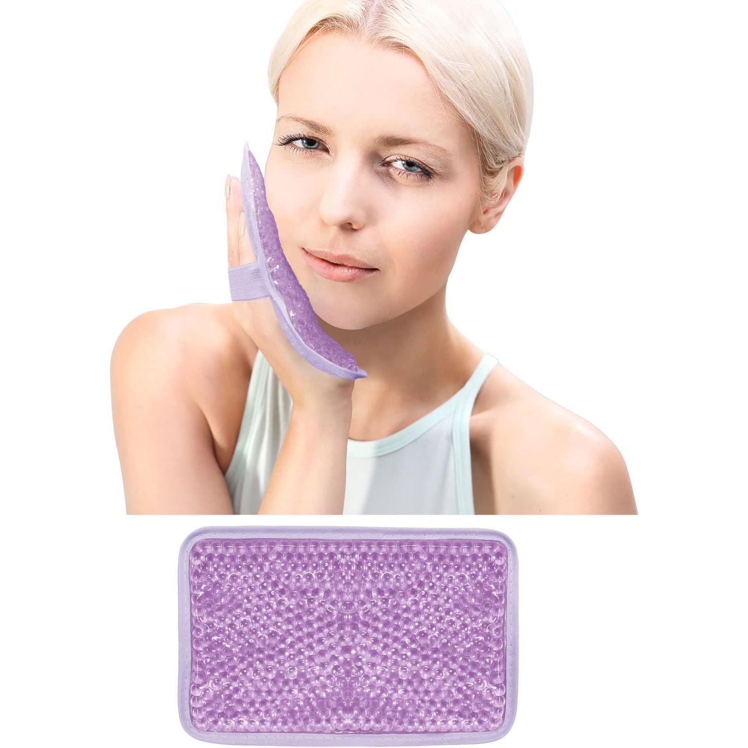 Buy now Gel Beads Ice Pack Ice Bag with Strap-1 Pack Reusable Hot & Cold Pack Compress for Knee, Shoulder, Foot, Back, Ankle, Neck, Hip, Elbow, Wisdom Tooth-7.76''x4.93''(Blue) Purple at indiglob india