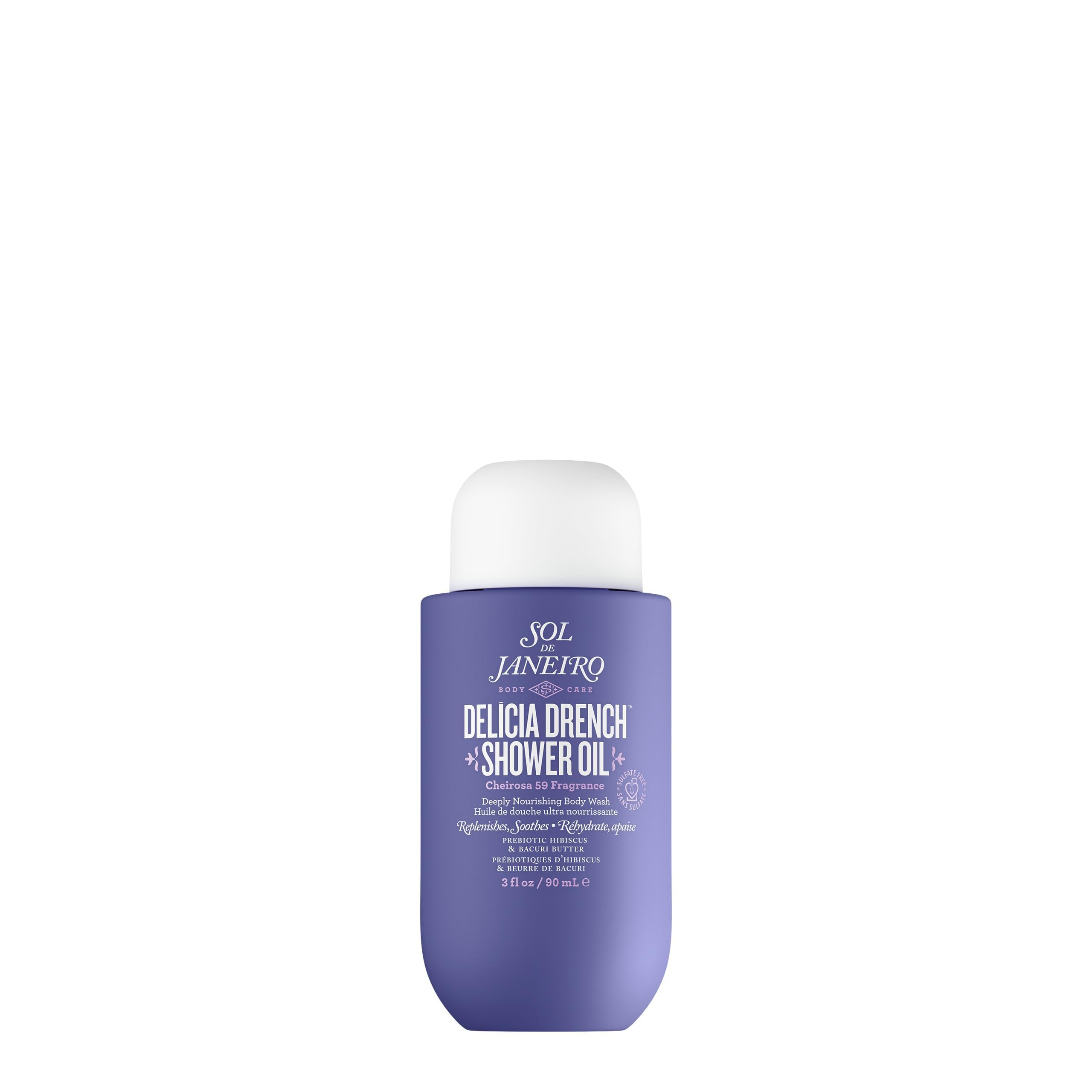 Sol de Janeiro Delicia Drench Shower Oil | Women's Oil-To-Foam, Nourishing Body Wash, Replenishing, Soothing Doubles as Shaving Cream, Mood Boosting Sandalwood Scent
