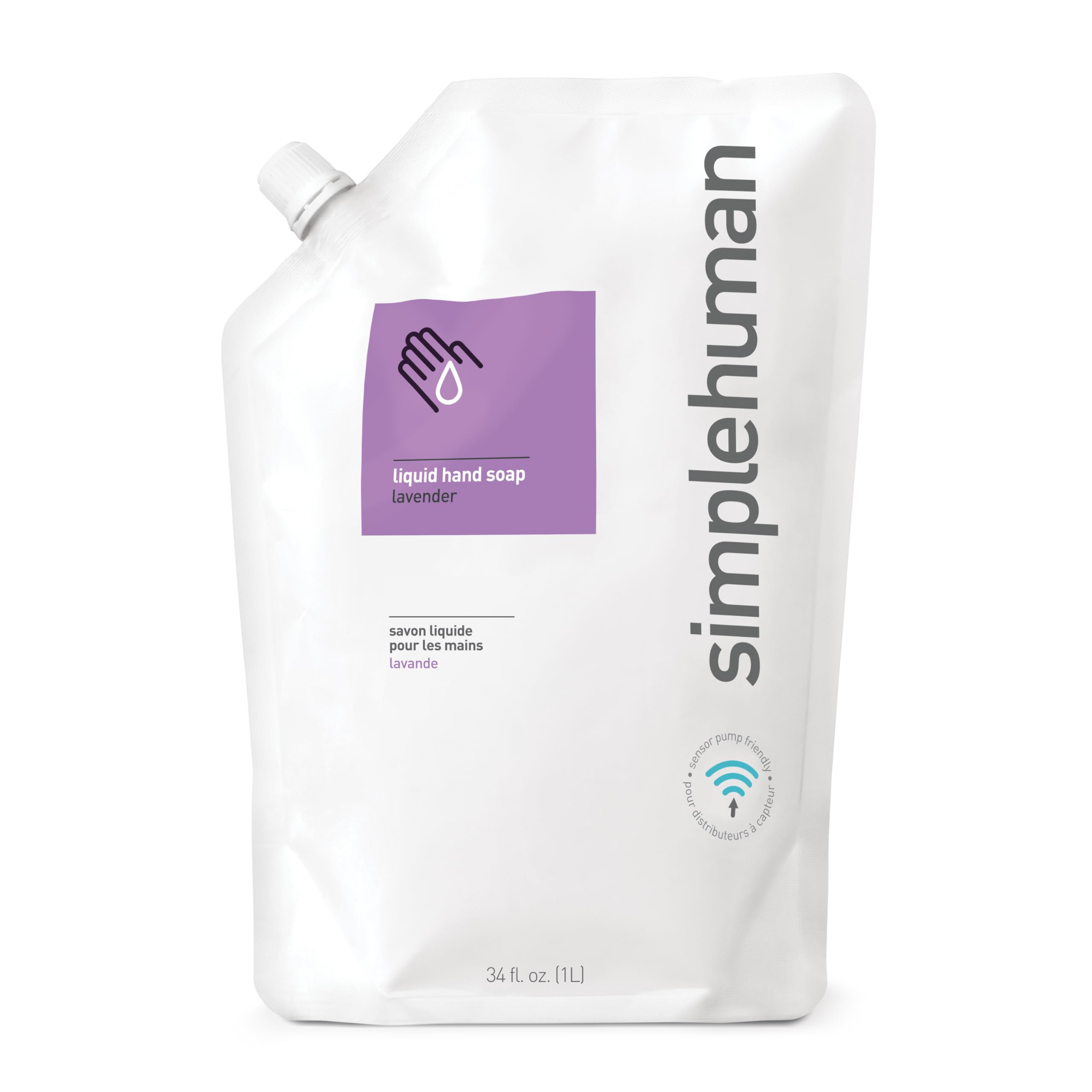 Buy now simplehuman Fragrance Free Moisturizing Liquid Hand Soap Refill Pouch, 34 Fl. Oz, Pack of 6 at indiglob india