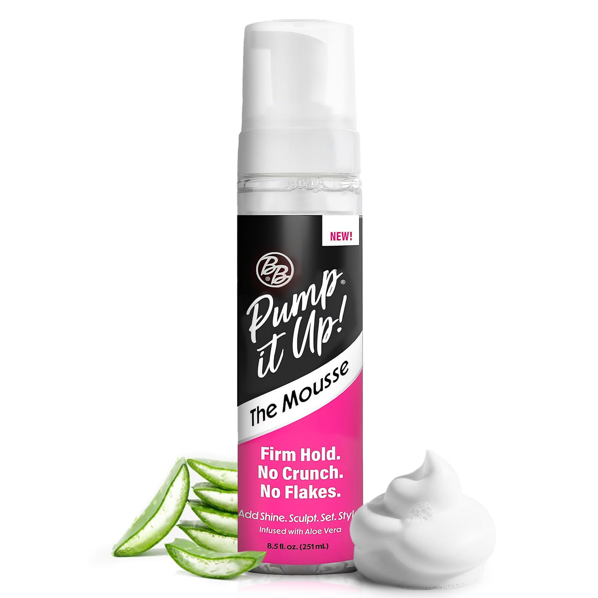 Bronner Bros Pump It Up! The Mousse for Hair Styling, Firm Hold, 8.5oz