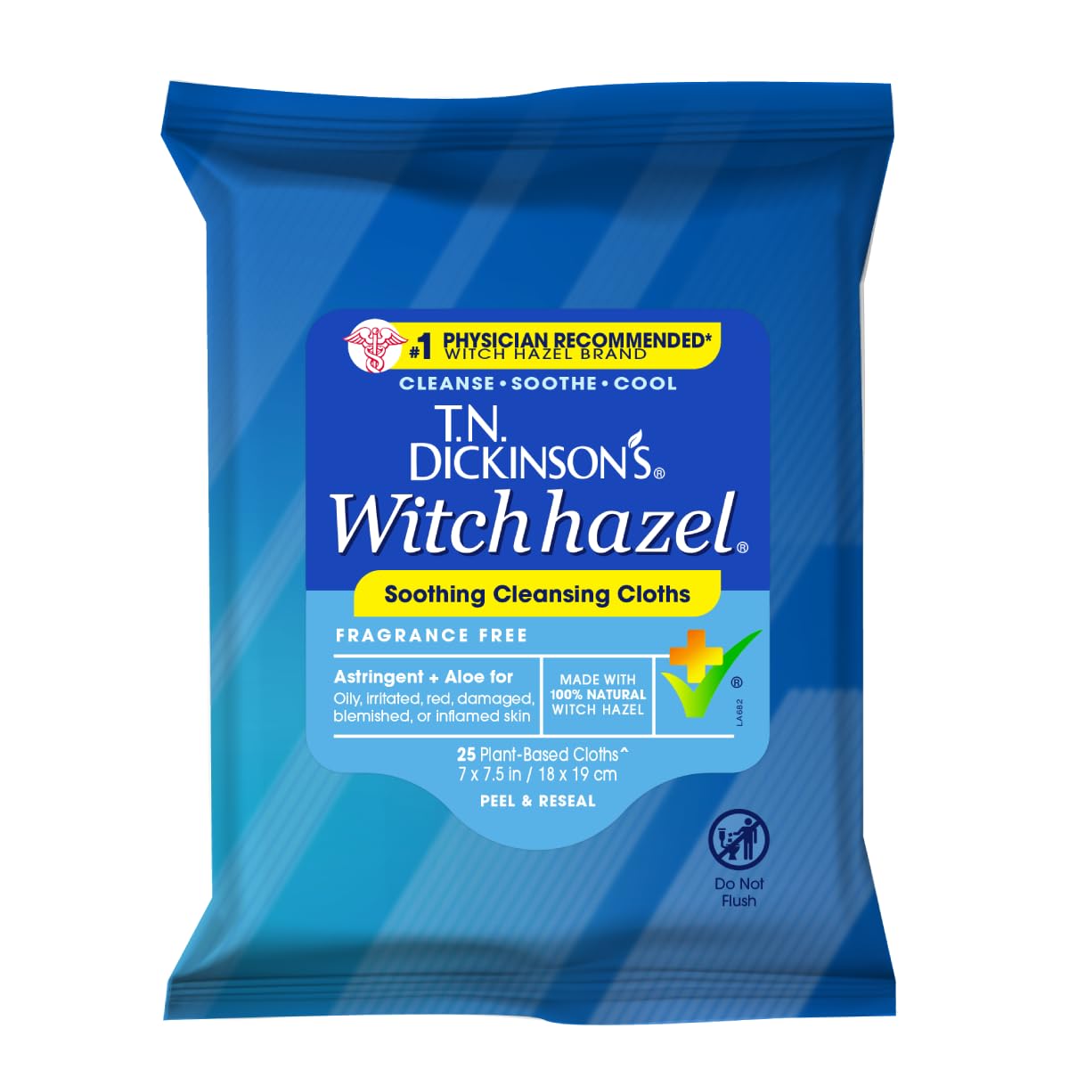 Buy now T.N. Dickinson's Witch Hazel Soothing Cleansing Cloths | Removes Dirt, Oil, Impurities | For Oily, Irritated, Red, Damaged, Blemished, Sensitive Skin | 25 Total Wipes 25 Count (Pack of 1) Cleansing Cloths at indiglob india