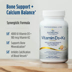 Nordic Naturals Pro Vitamin D3 + K2, 4000 IU D3, 180 mcg K2-120 Count