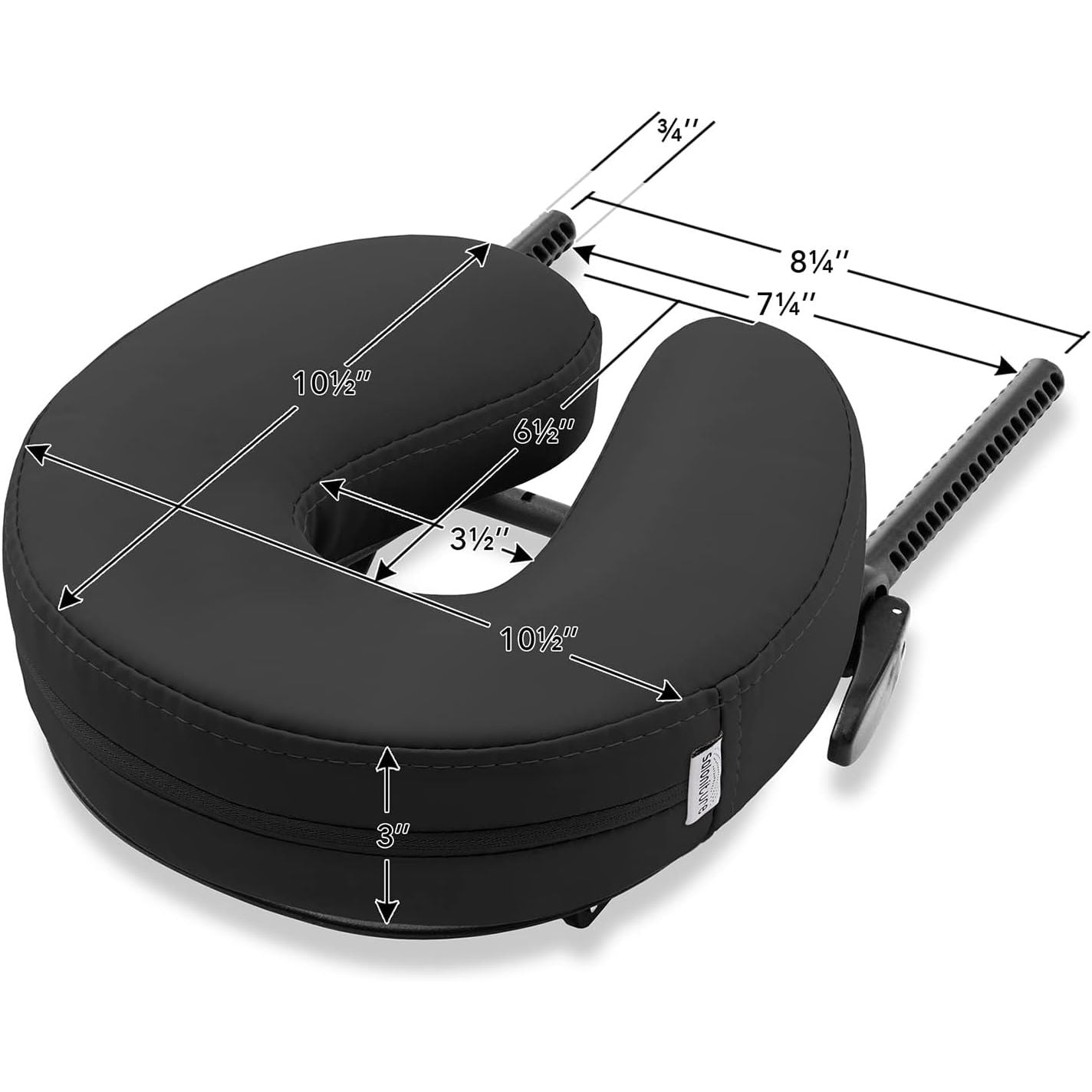 Buy now Saloniture Adjustable Massage Table Face Cradle and Pillow 3" Foam - Black at indiglob india