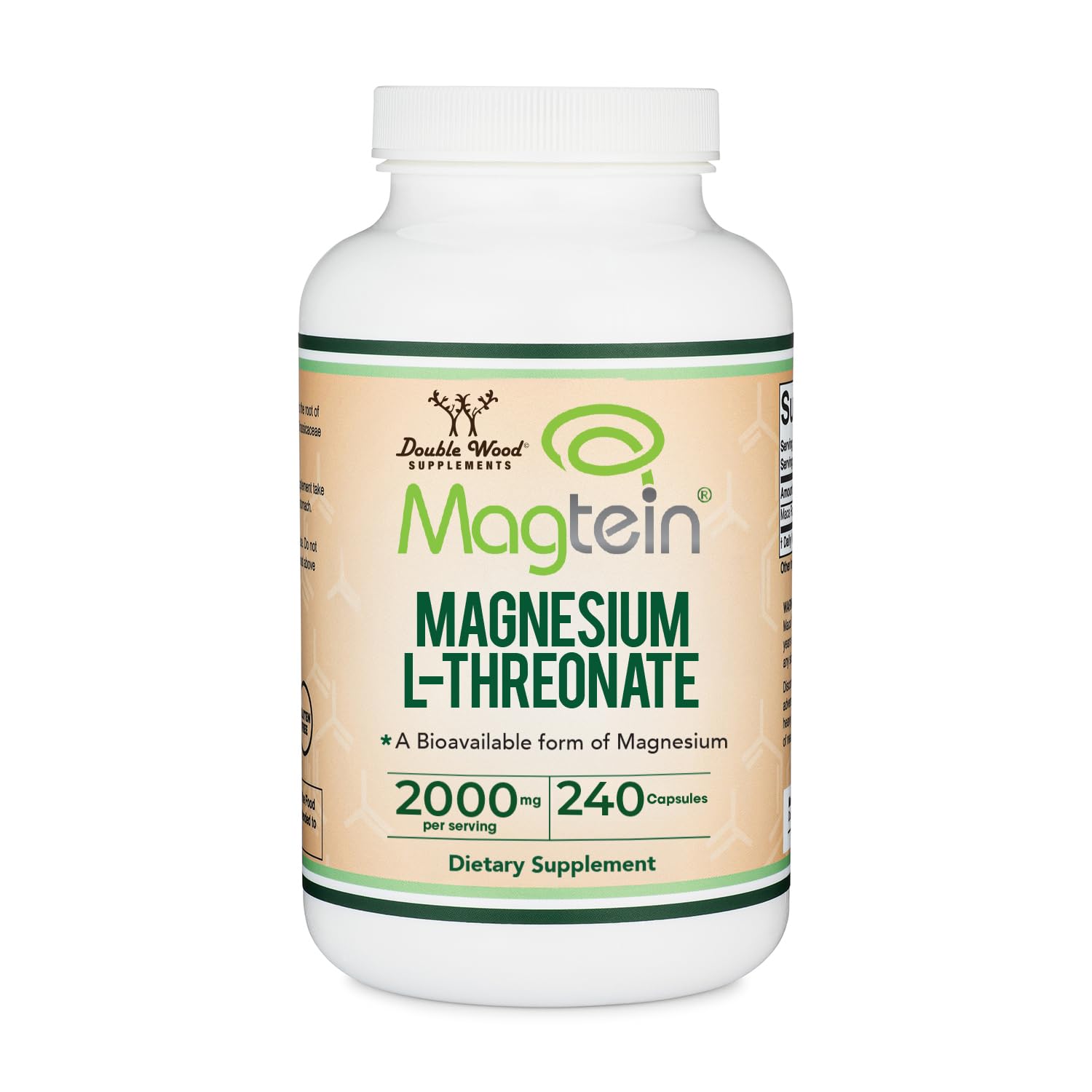 Magnesium L-Threonate 2,000mg Magtein, Natural Sleep Support, 120 Capsules | Cognitive Function, Neurological Health, Sleep + Memory Support, 90-Day Supply, MIT Patented Magtein Form, Third-Party Tested